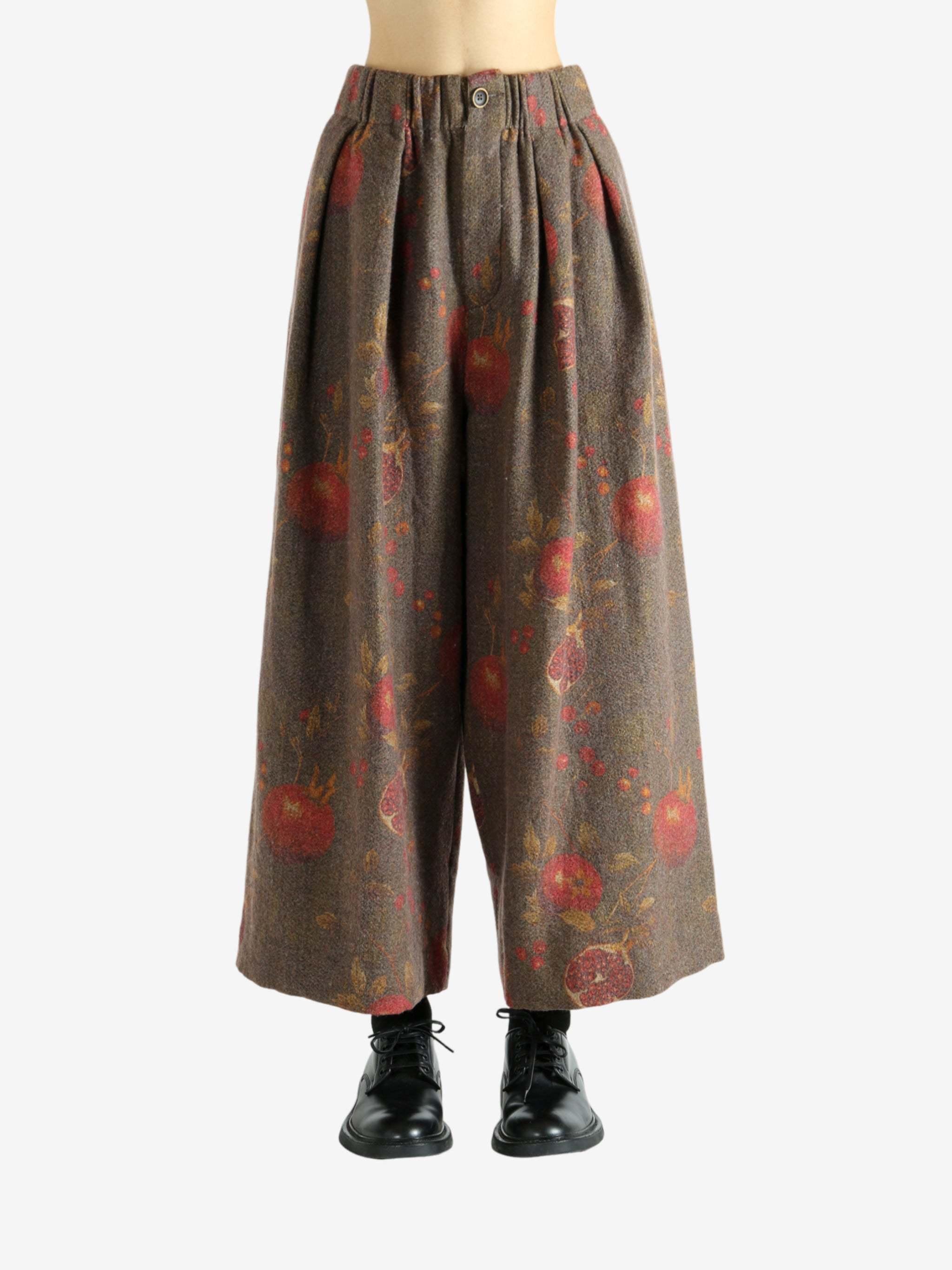 Uma Wang Pomegranate Print Pleated Trousers In Multi