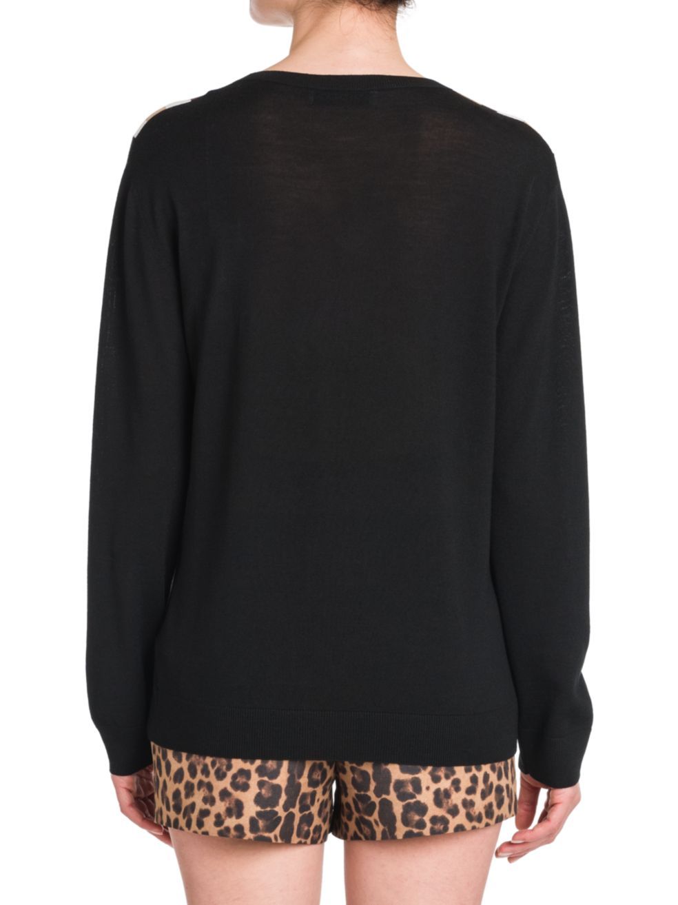 Valentino Chevron Stripe-print Jumper In Black