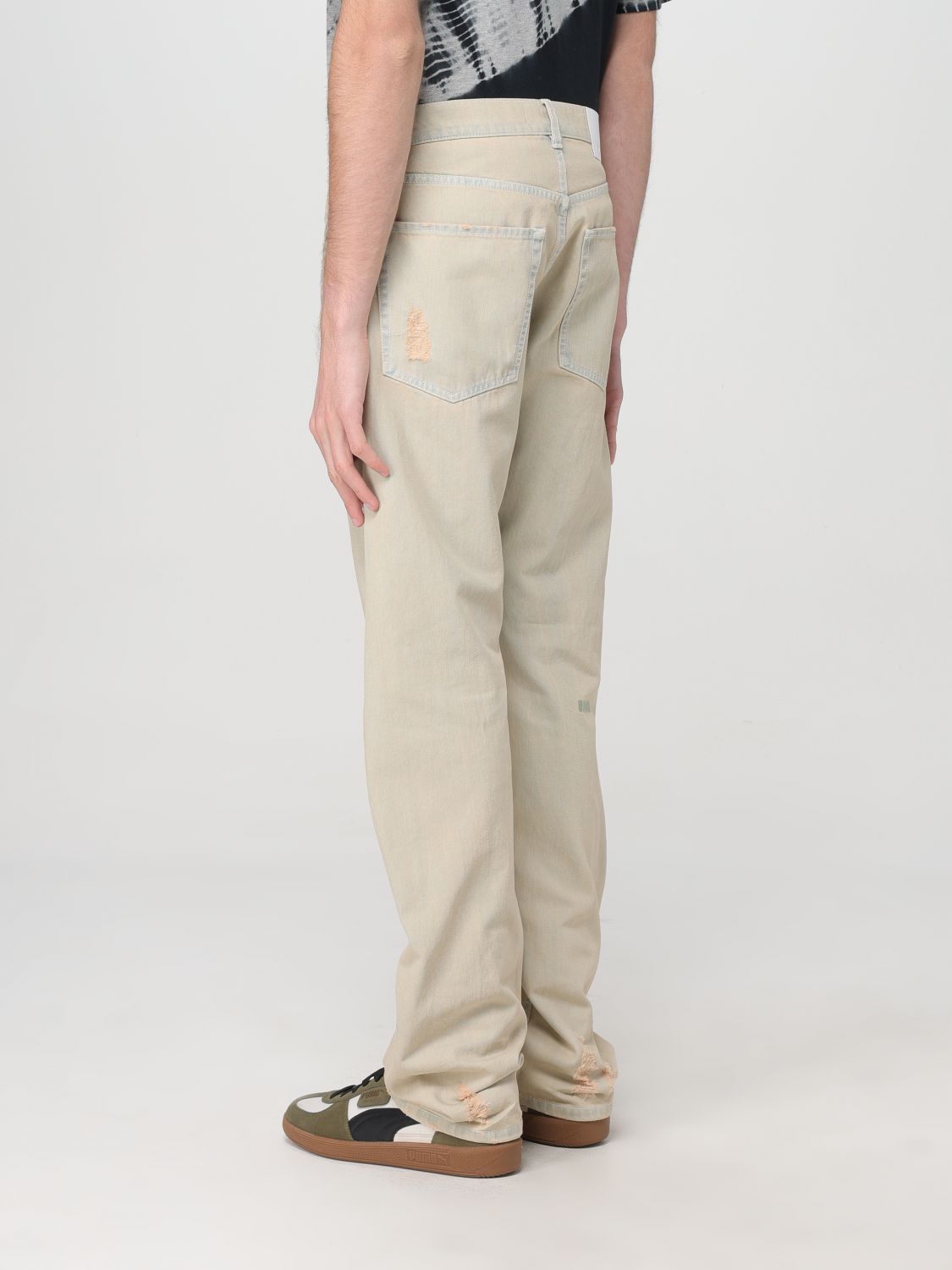 Msgm Mid-rise Straight-leg Distressed Jeans In Nude