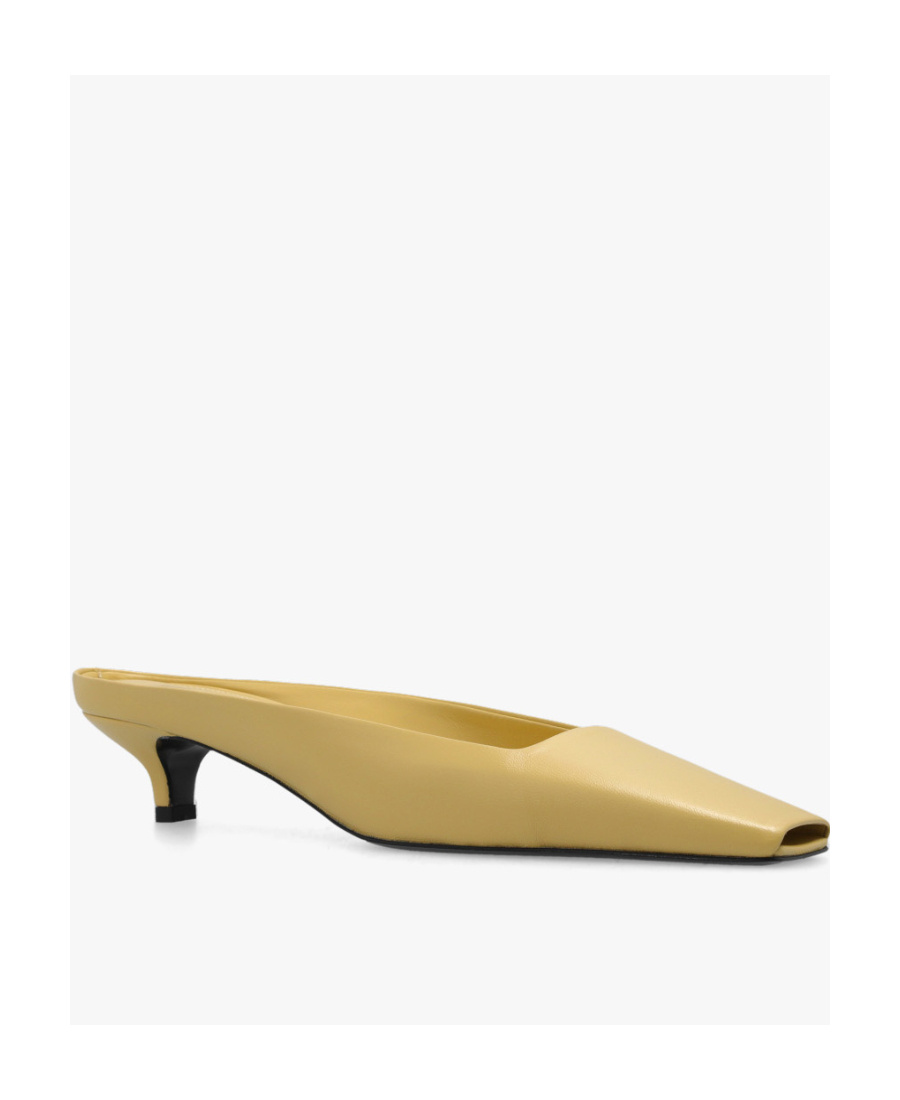 Totême Square-toe Leather Mules In Yellow