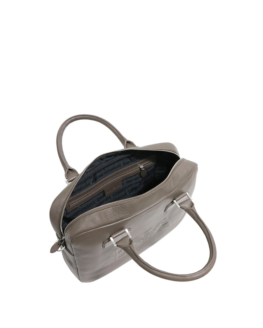 Emporio Armani Logo Details Handbag In Gray