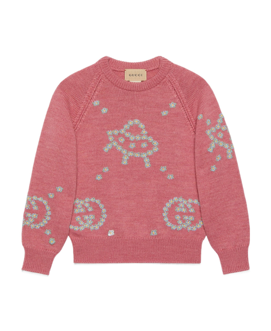 Gucci Crew Neck Sweater In Pink