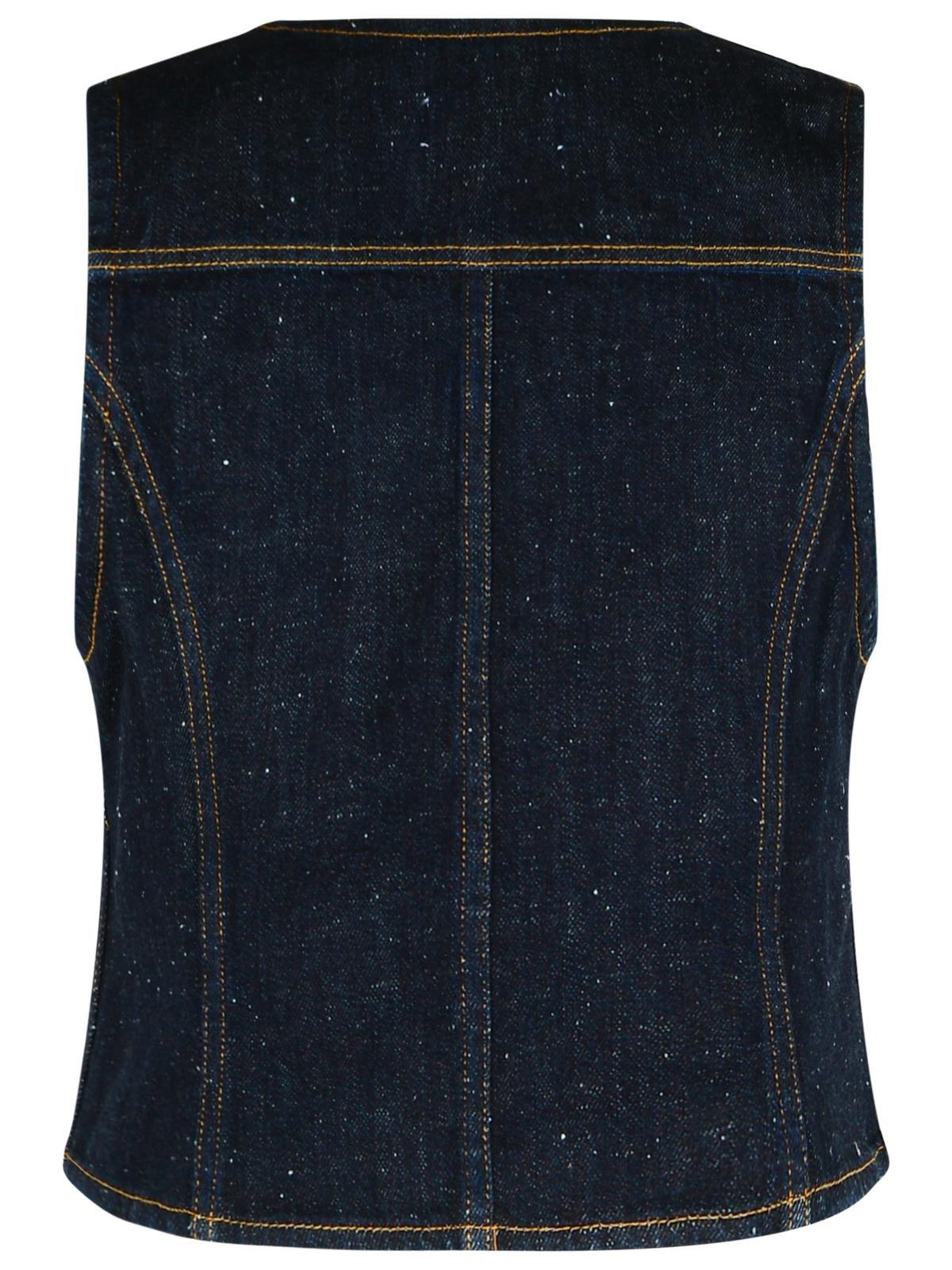 Ganni Neppy Denim Vest In Blue