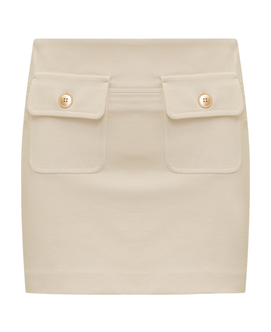Jucca Flap-pockets Mini Skirt In Nude
