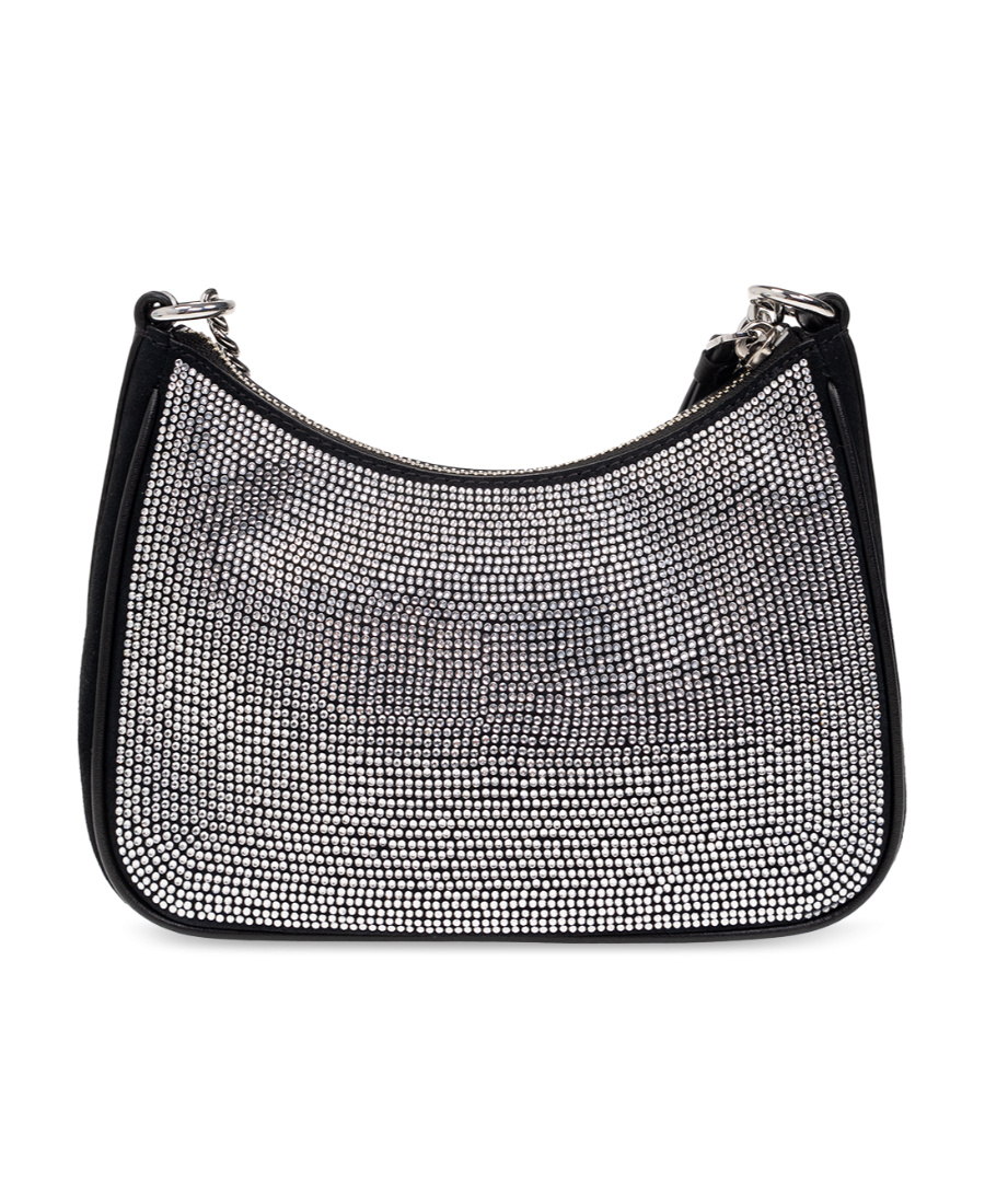 Michael Kors Rhinestone-embellished Leather Bag In Black