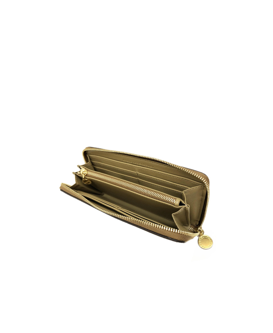 Stella Mccartney Zip-around Continental Wallet In Green