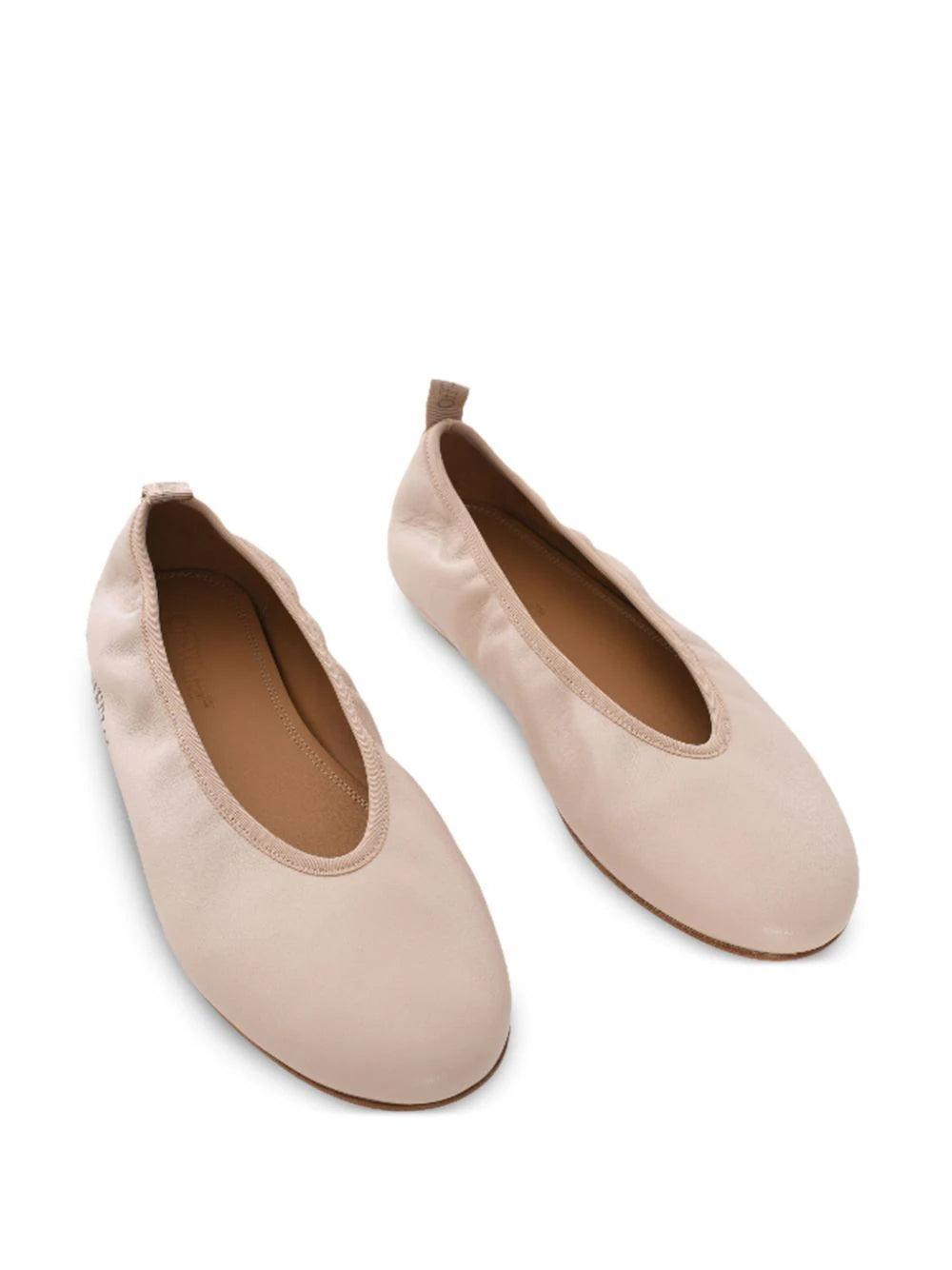 Off-white High Heels Ballerina Shoes In Nude