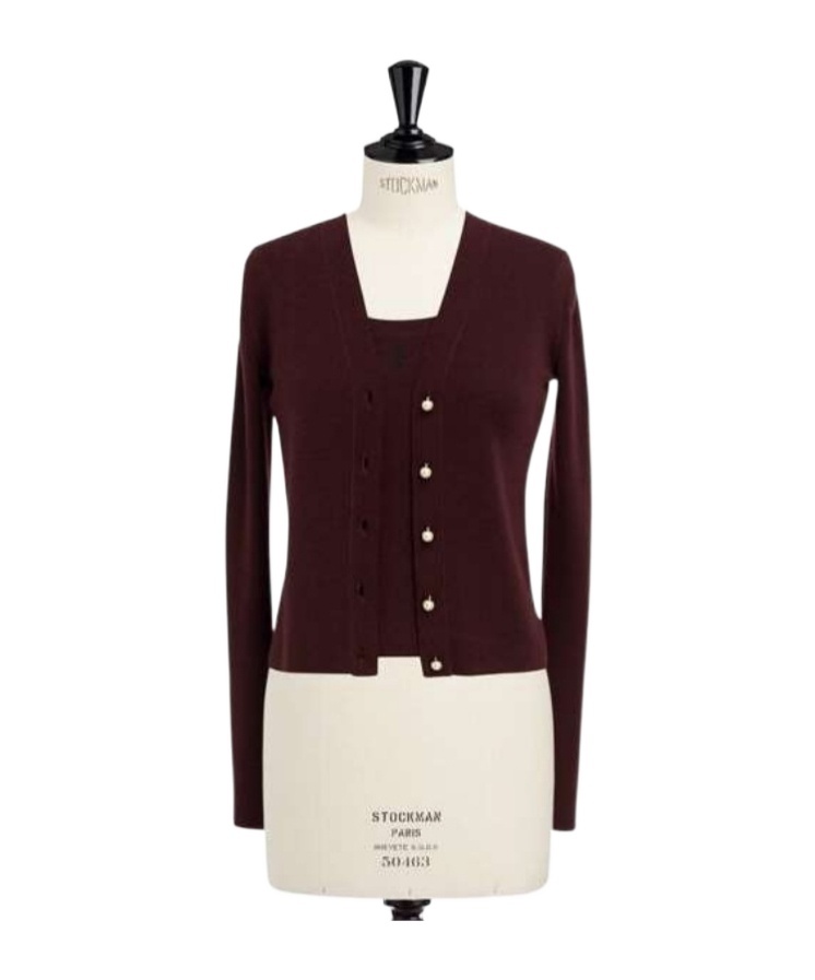 Dior Long-sleeved Cardigan And Vest Two-piece Combination In Black