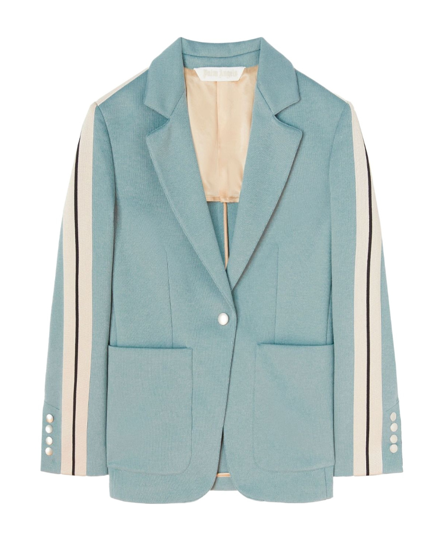 Palm Angels Side-stripe Single-breasted Blazer In Multicolor