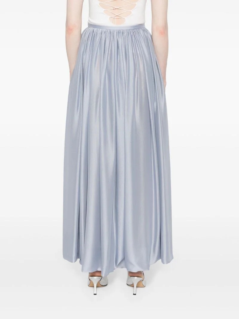 Giorgio Armani Silk Maxi Skirt In Gray