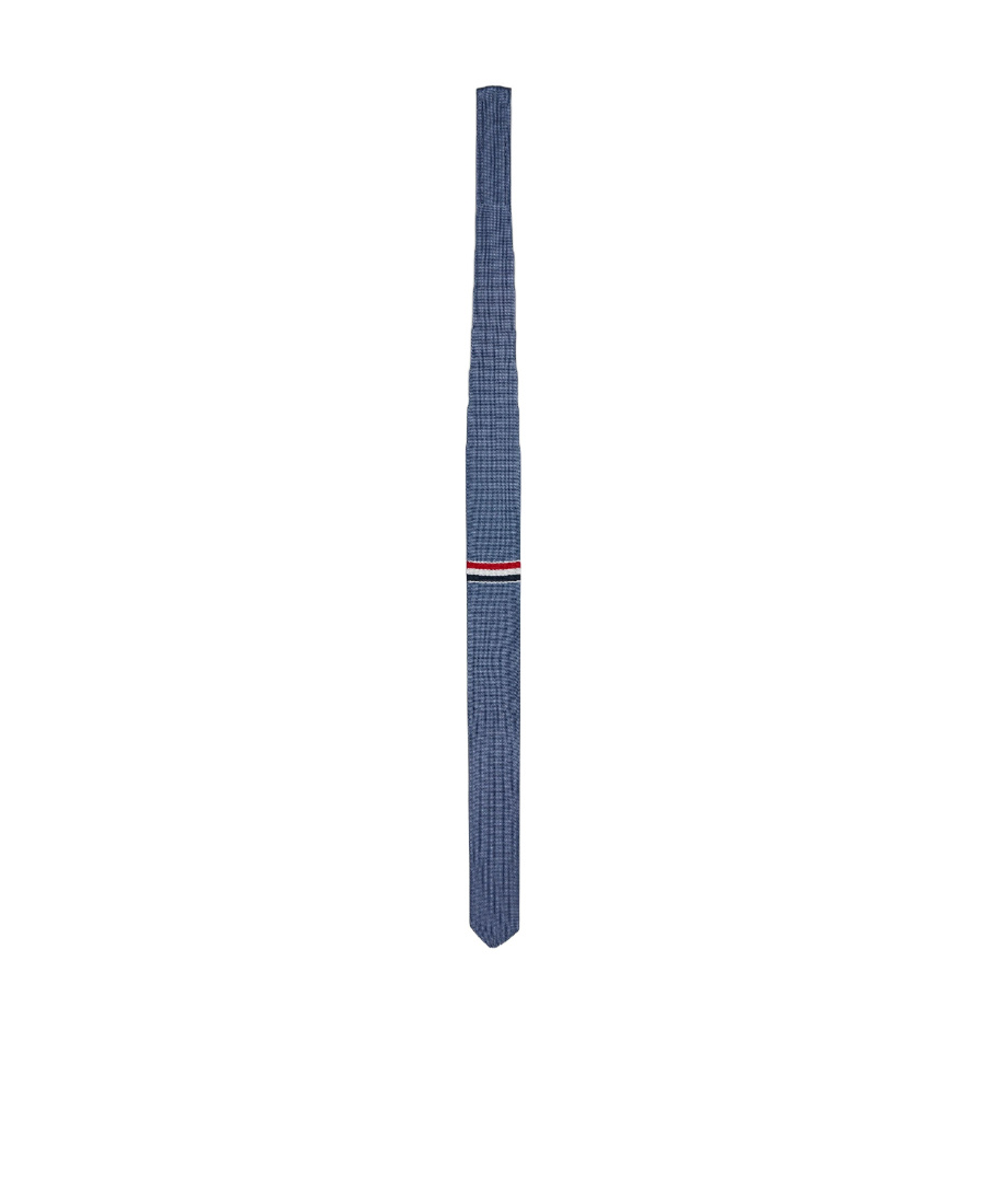 Thom Browne Double-face Jacquard Rwb Necktie In Blue