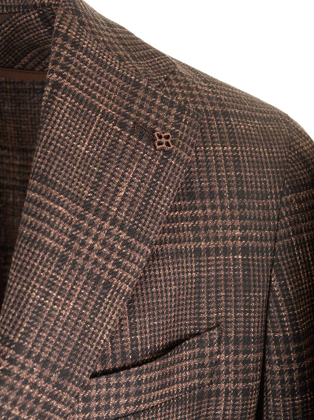 Tagliatore Montecarlo Prince Of Wales Blazer In Brown
