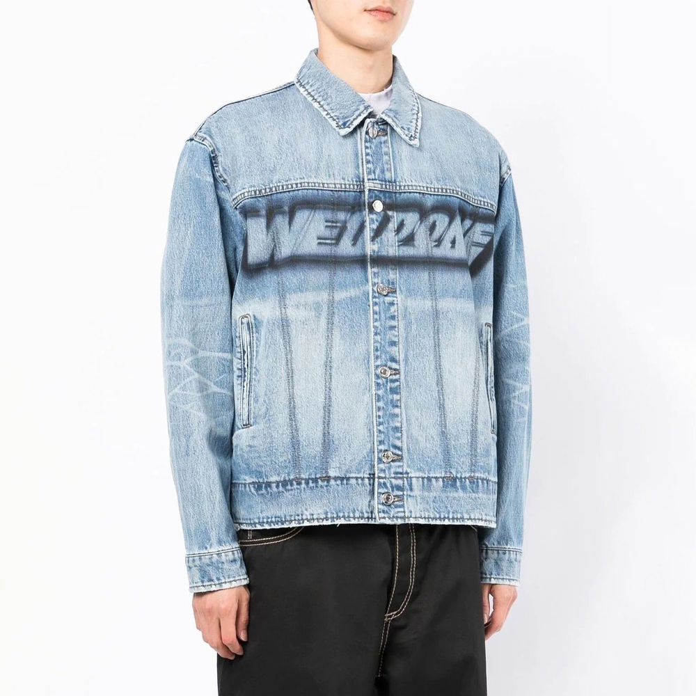 We11 Done Button-fastening Denim Jacket In Blue
