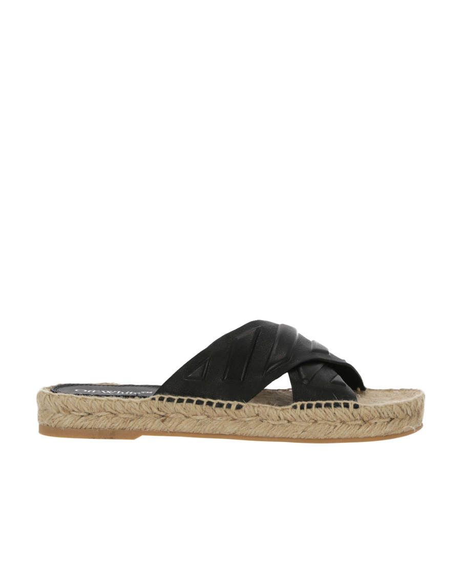 Off-white Diag Lea Criss-cross Espadrilles In Black