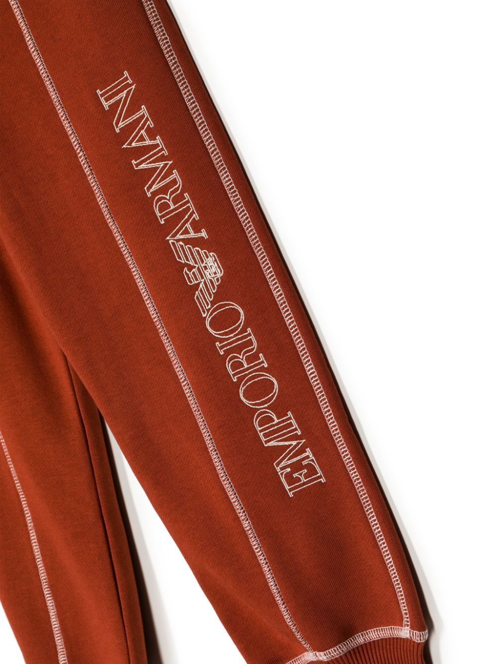 Emporio Armani Logo-embroidered Track Pants In Red