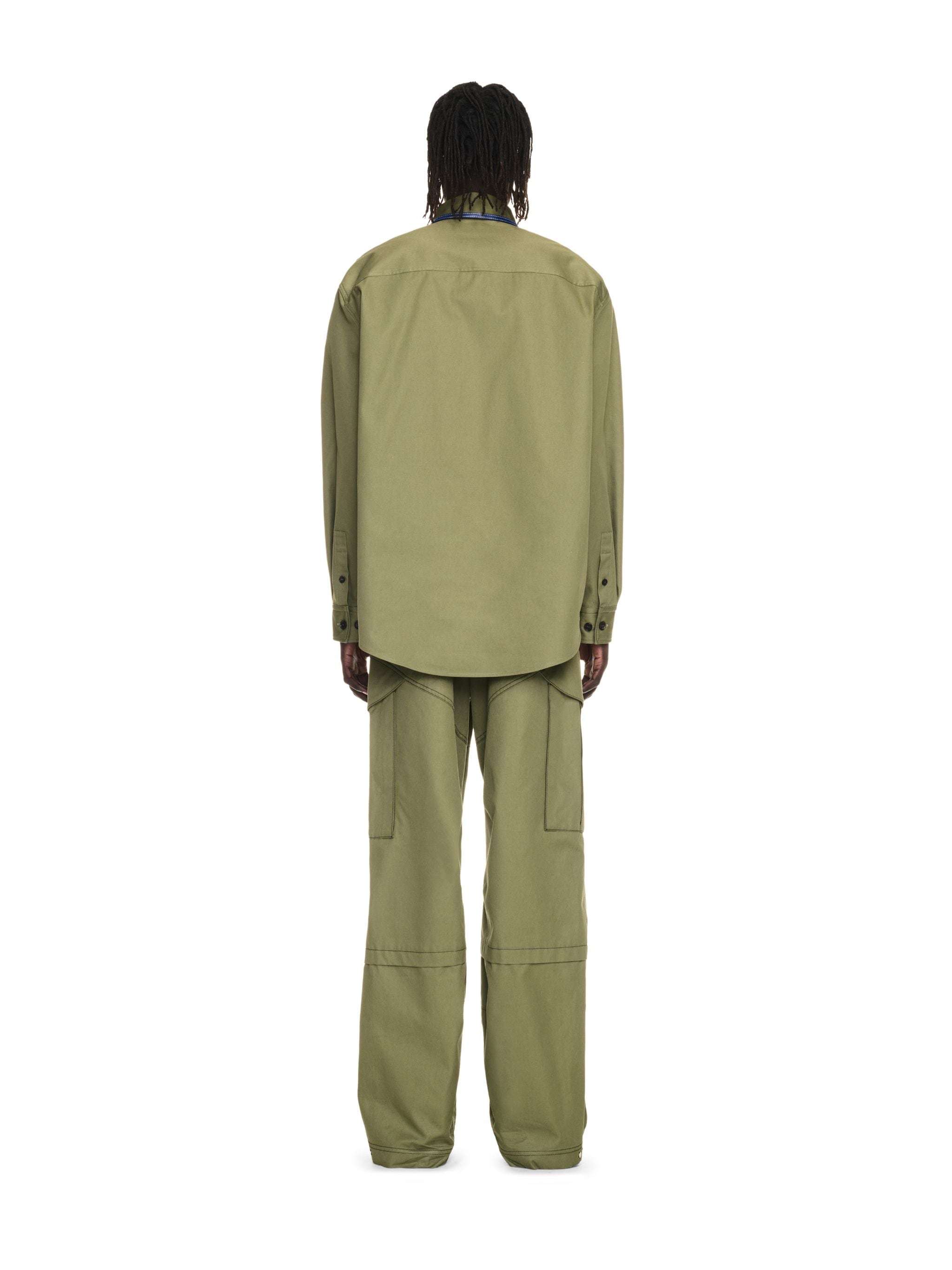 Off-white Embroidered Cargo Straight Trousers In Green