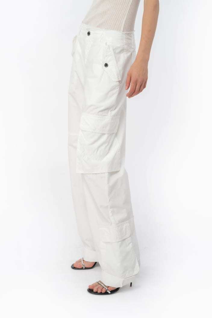 Pinko Straight-leg Cargo Trousers In White