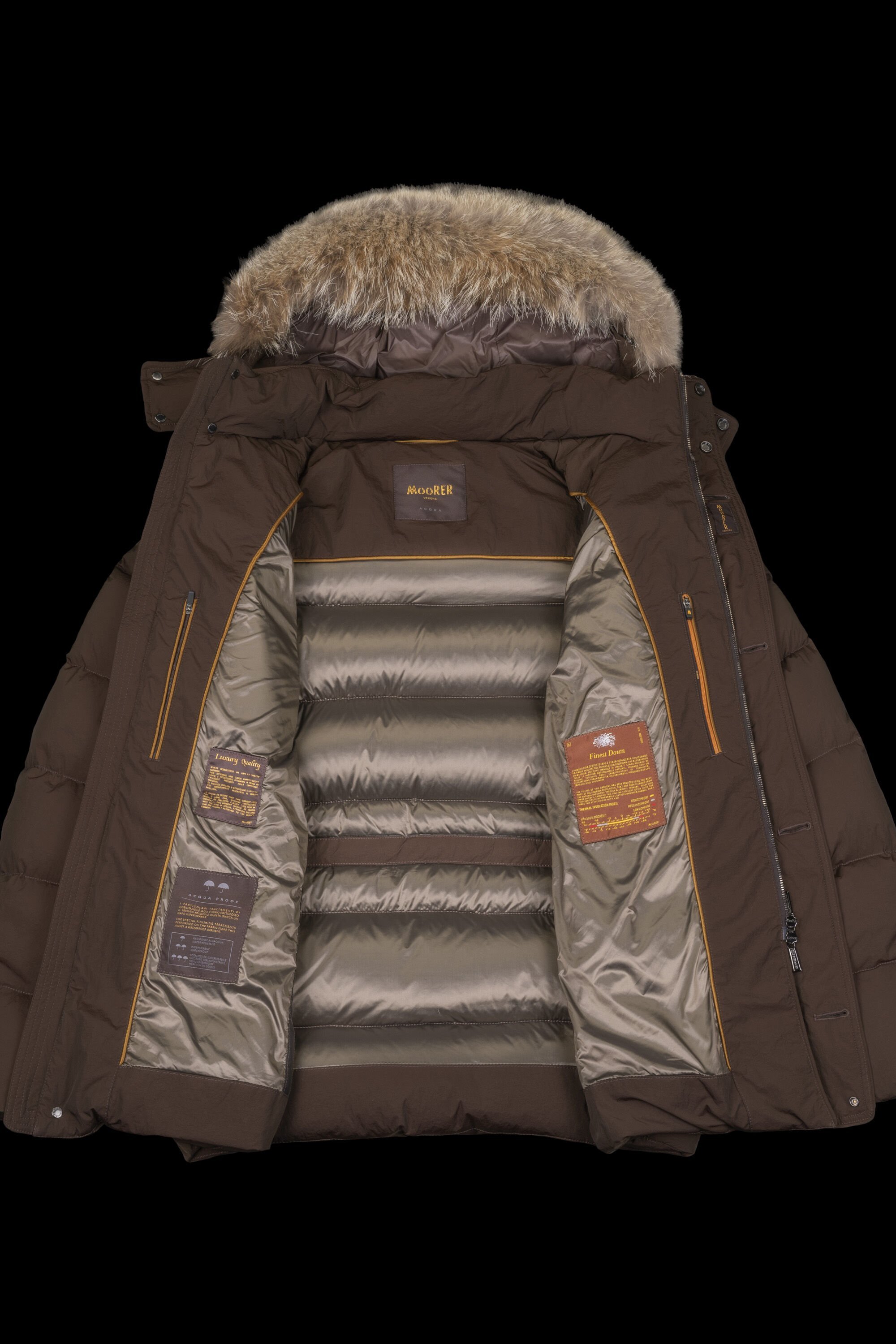 MOORER LONG-SLEEVED HOODED COTTON-PADDED SUIT