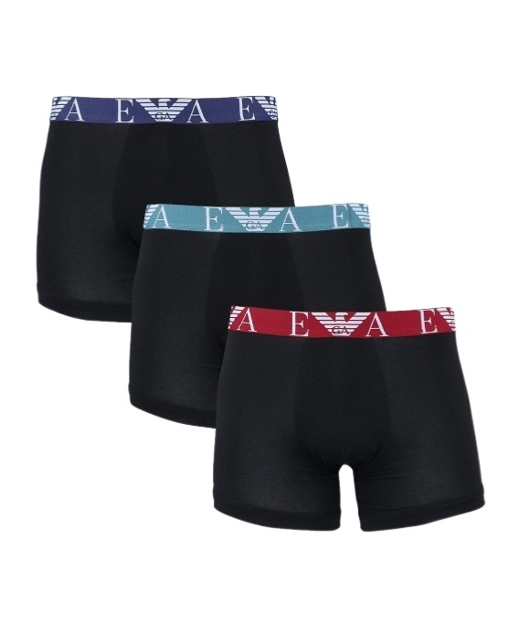 Emporio Armani Logo-waistband Boxers Set Of 3 In Black