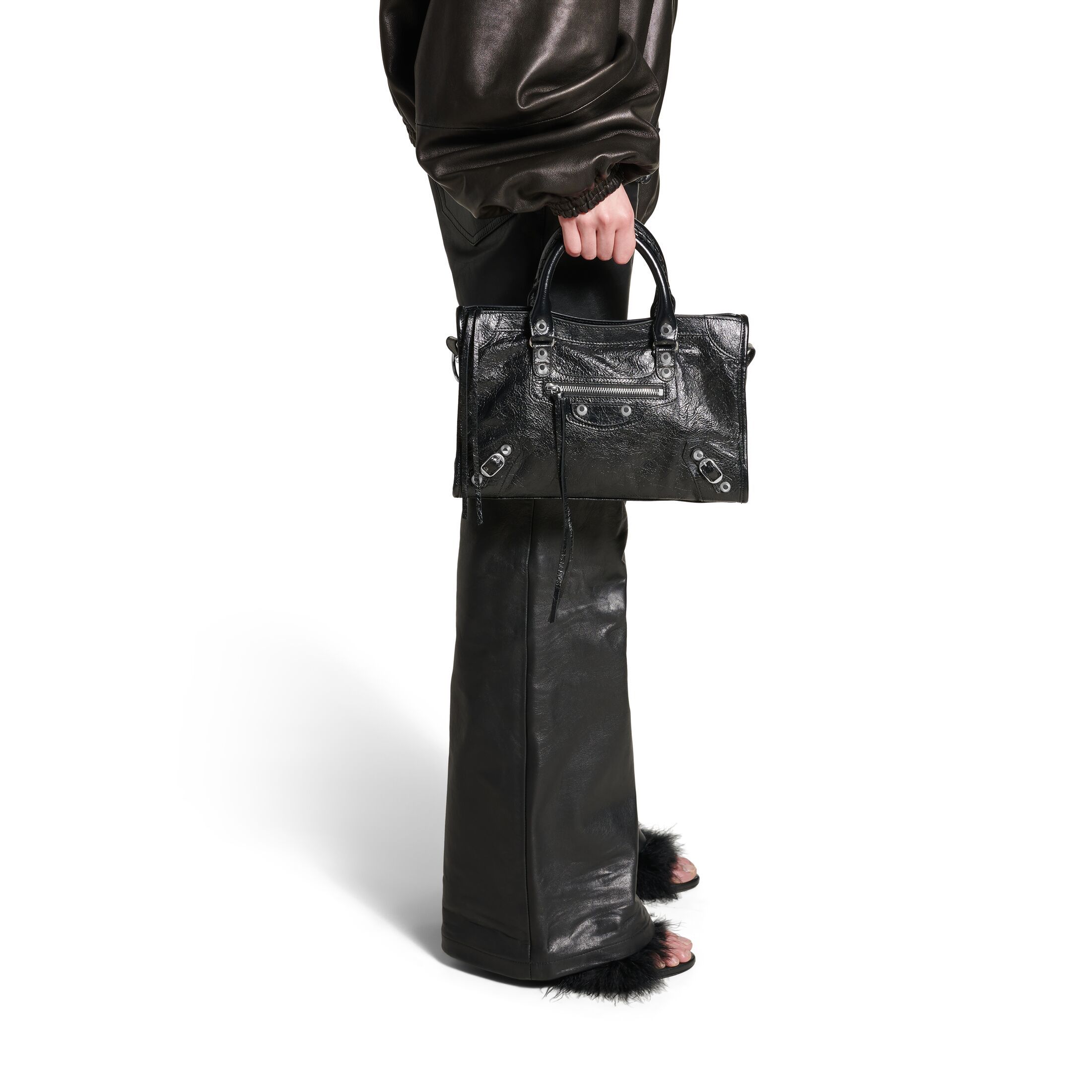 Balenciaga Small Leather Le City Top-handle Bag In Black
