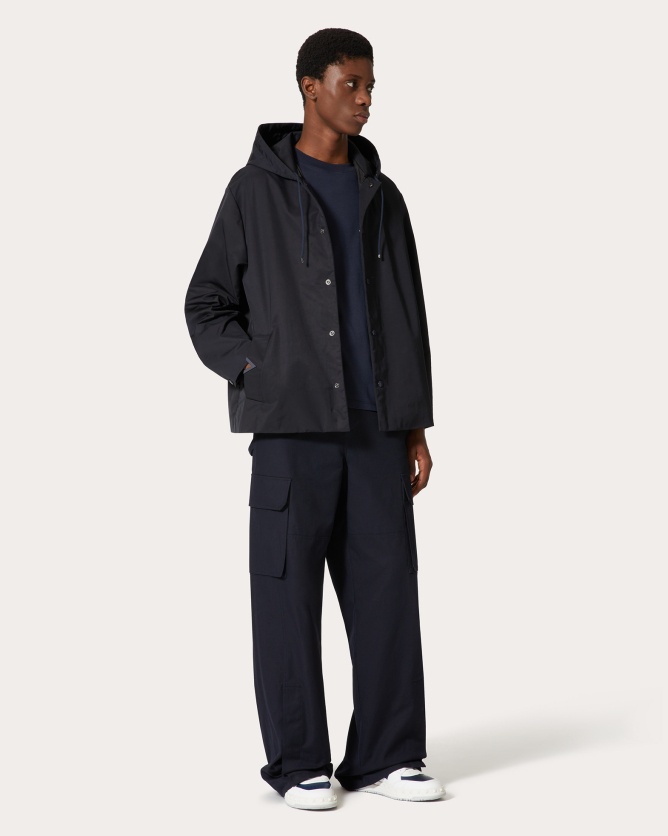 Valentino V Detail Hat Casual Jacket In Blue