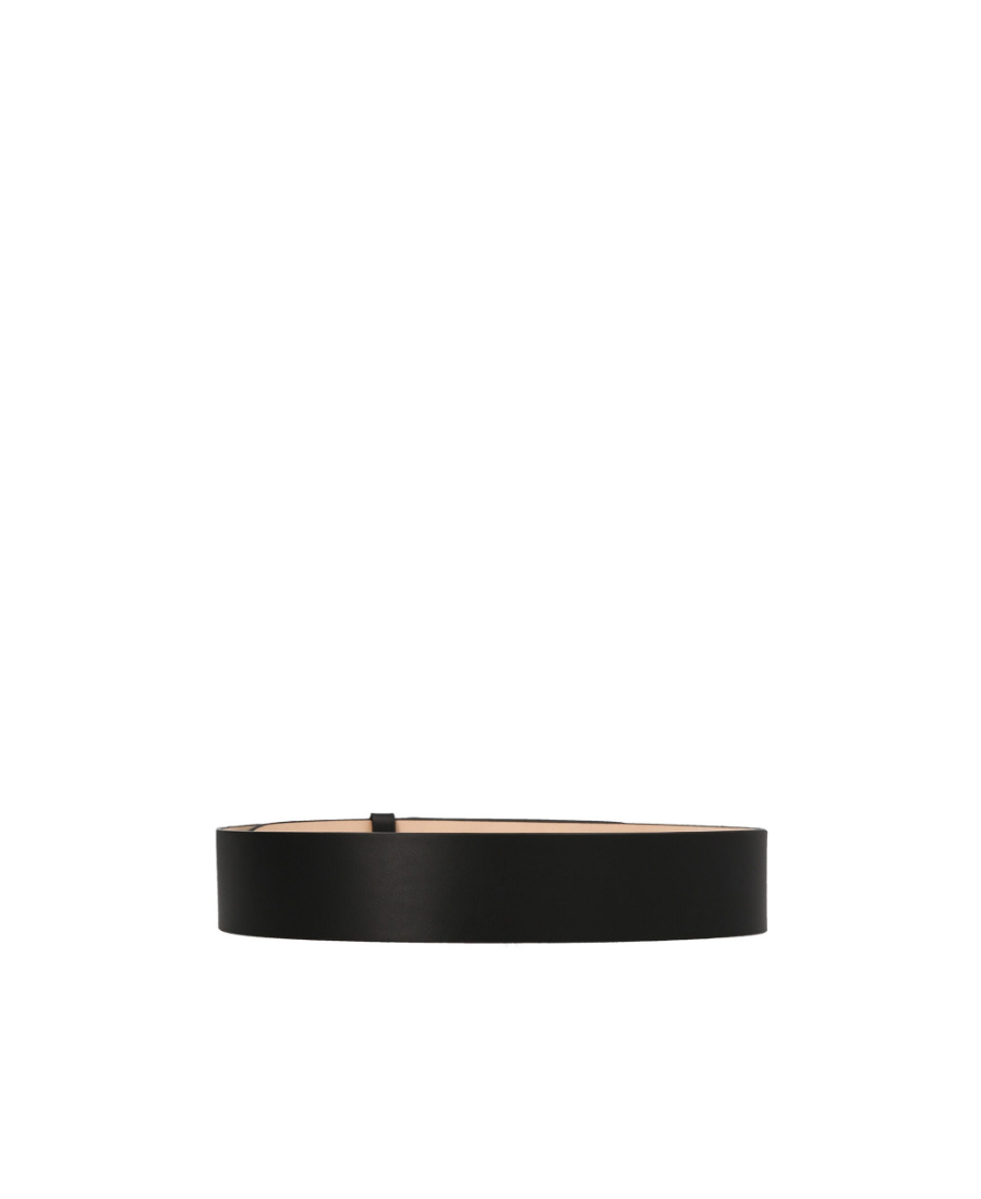 Maison Margiela Black Leather Belt With Logo Detail In Black