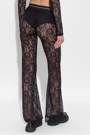 Palm Angels Elastic Waist Casual Pants In Black