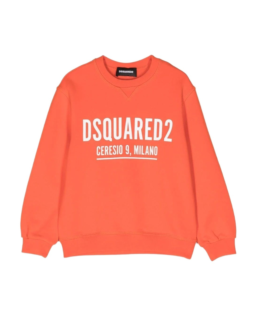 Dsquared2 Logo Printed Round Neck Sweater In Orange