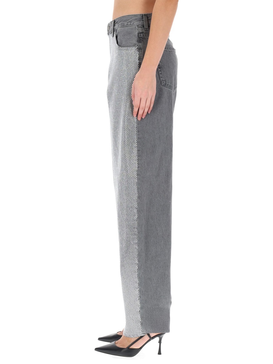 Haikure Denim Trousers With Belt Loops In Gray