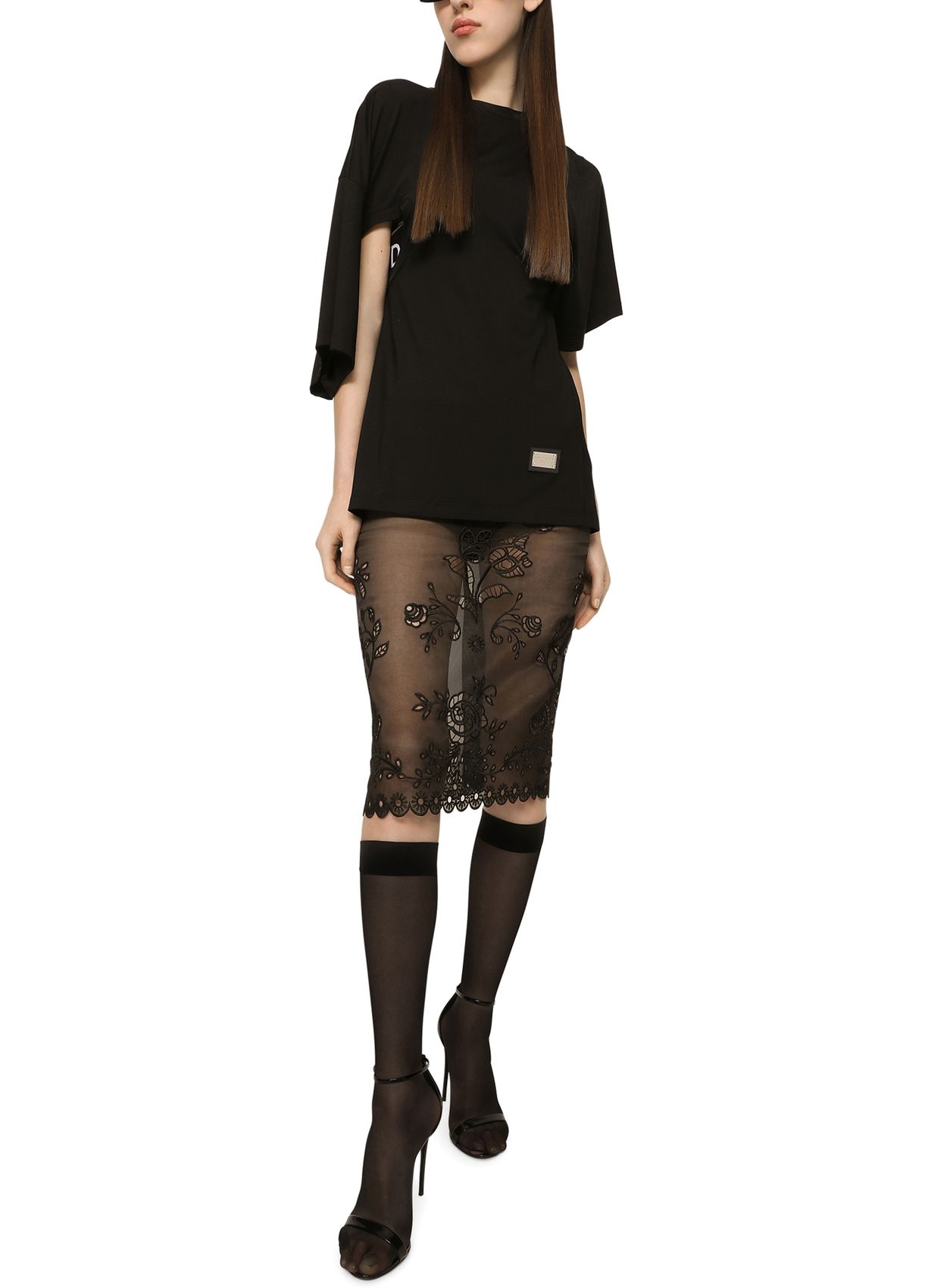 DOLCE & GABBANA ASYMMETRICALLY DESIGNED T-SHIRT