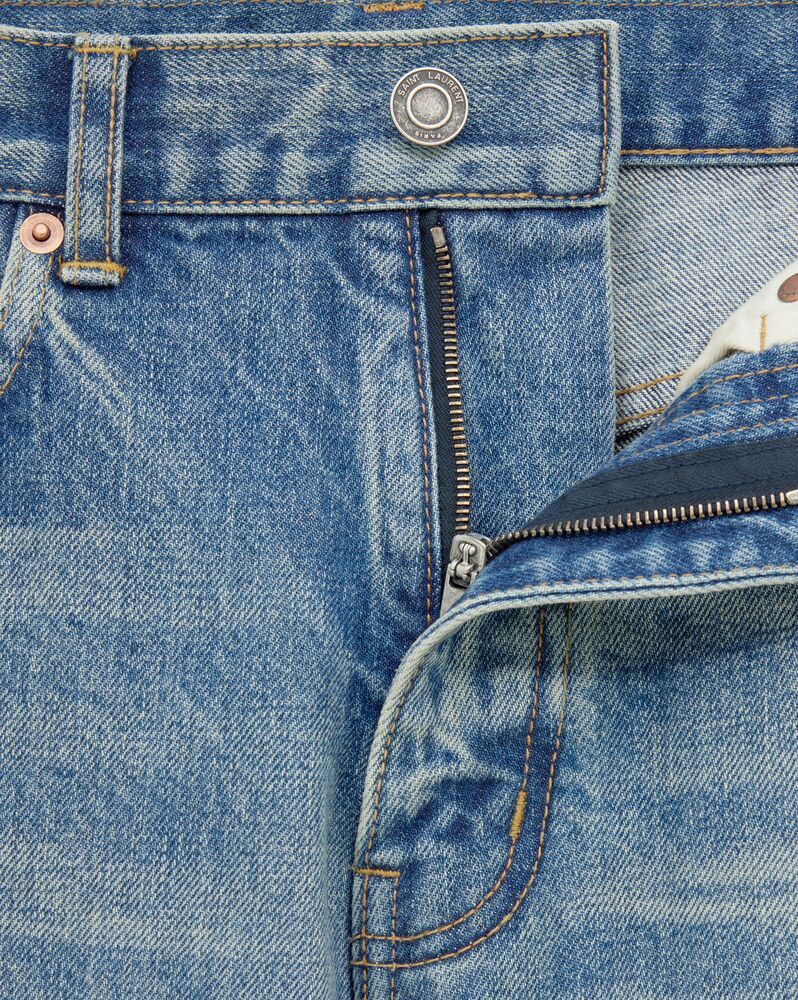 SAINT LAURENT STRAIGHT JEANS IN BENJAMIN BLUE DENIM