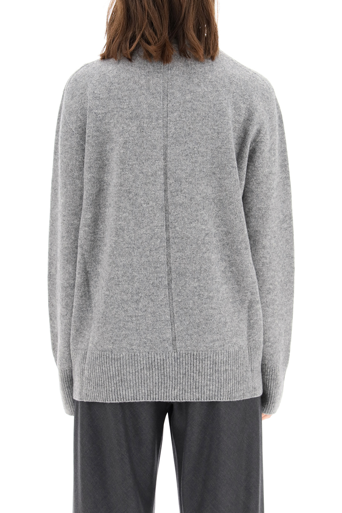 The Row Round Neck Wool And Cashmere Sweaters In Gray