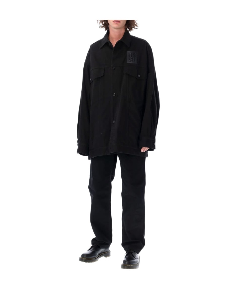 Raf Simons Graphic-print Denim Jacket In Black