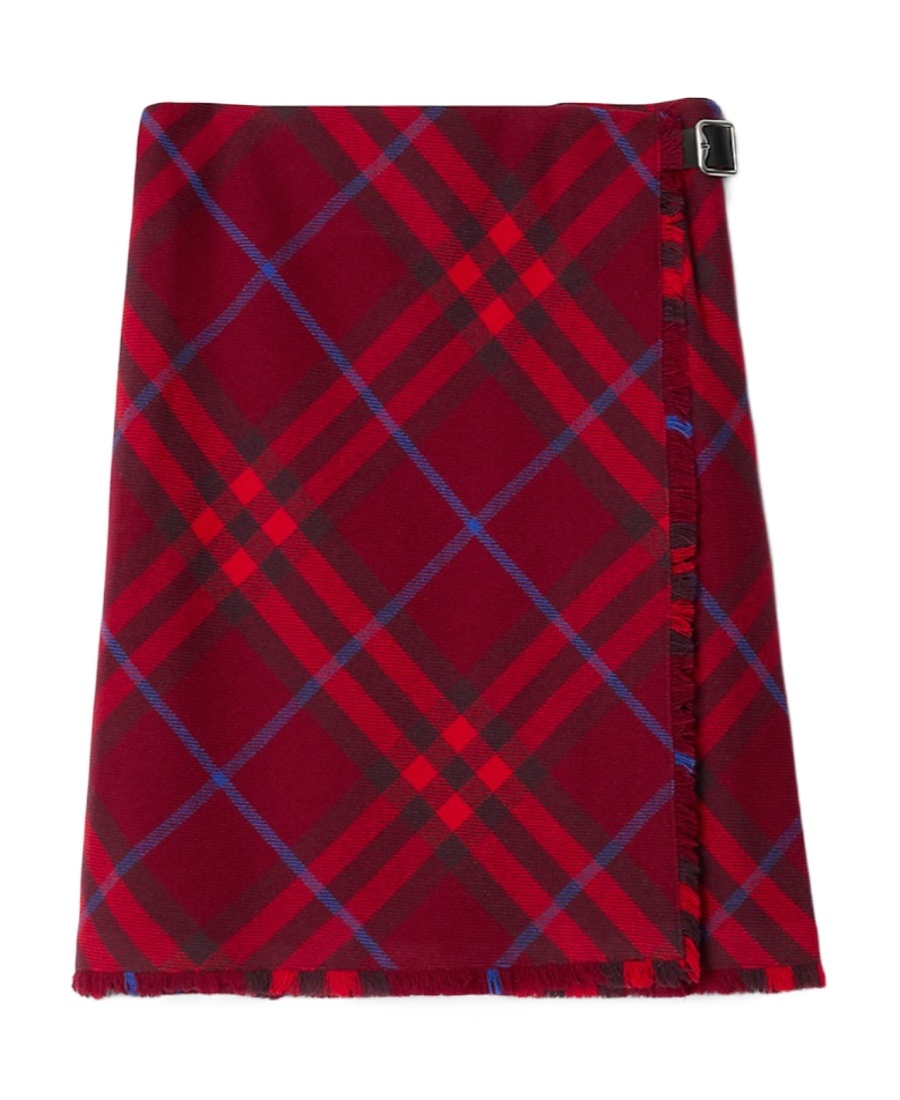 Burberry Woman Mini Skirt Brick Red Size 4 Wool In Red