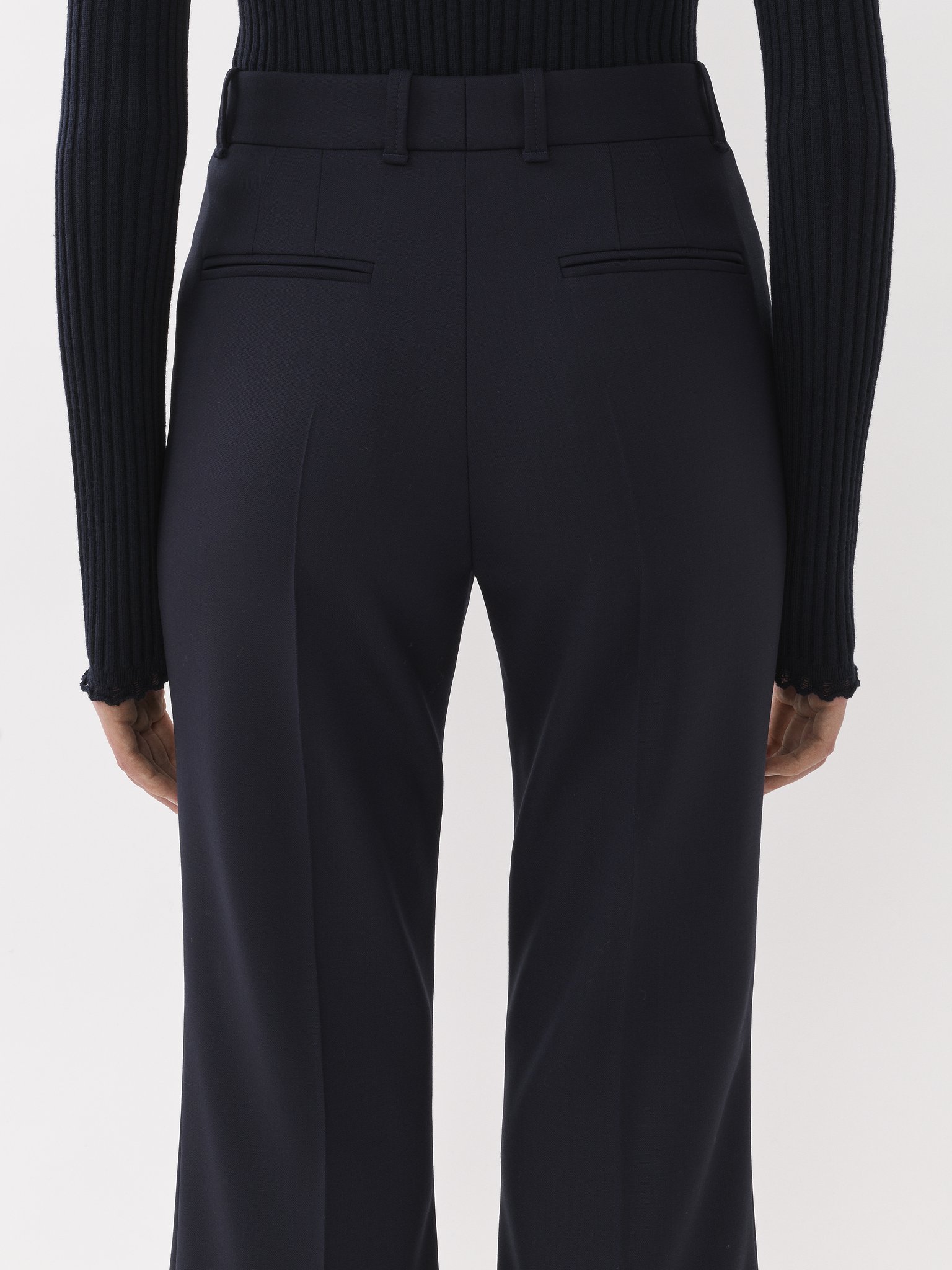 Chloé Micro Wool Trousers In Black
