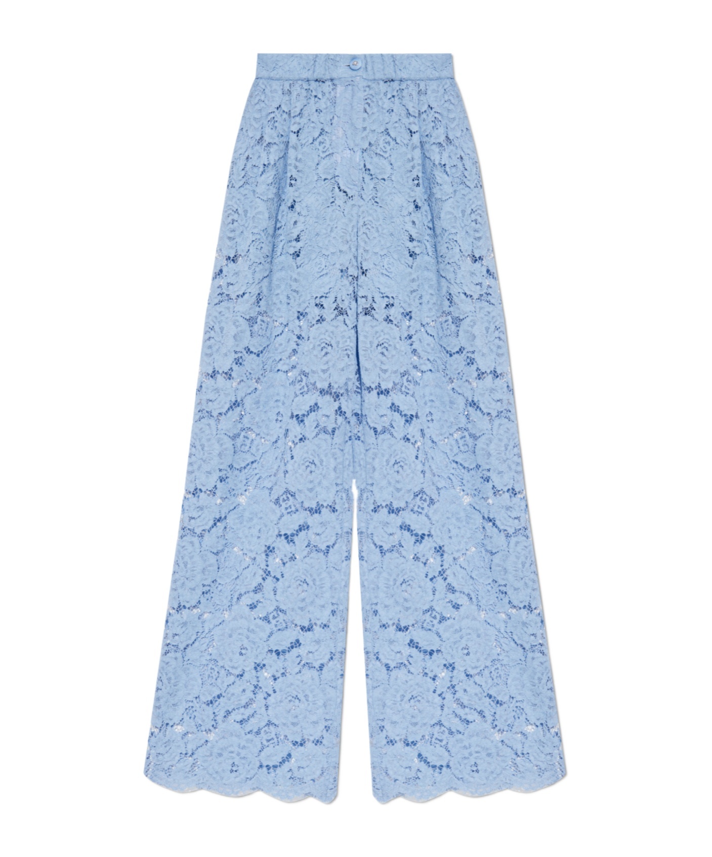Dolce & Gabbana Flared Floral Lace Pants In Blue