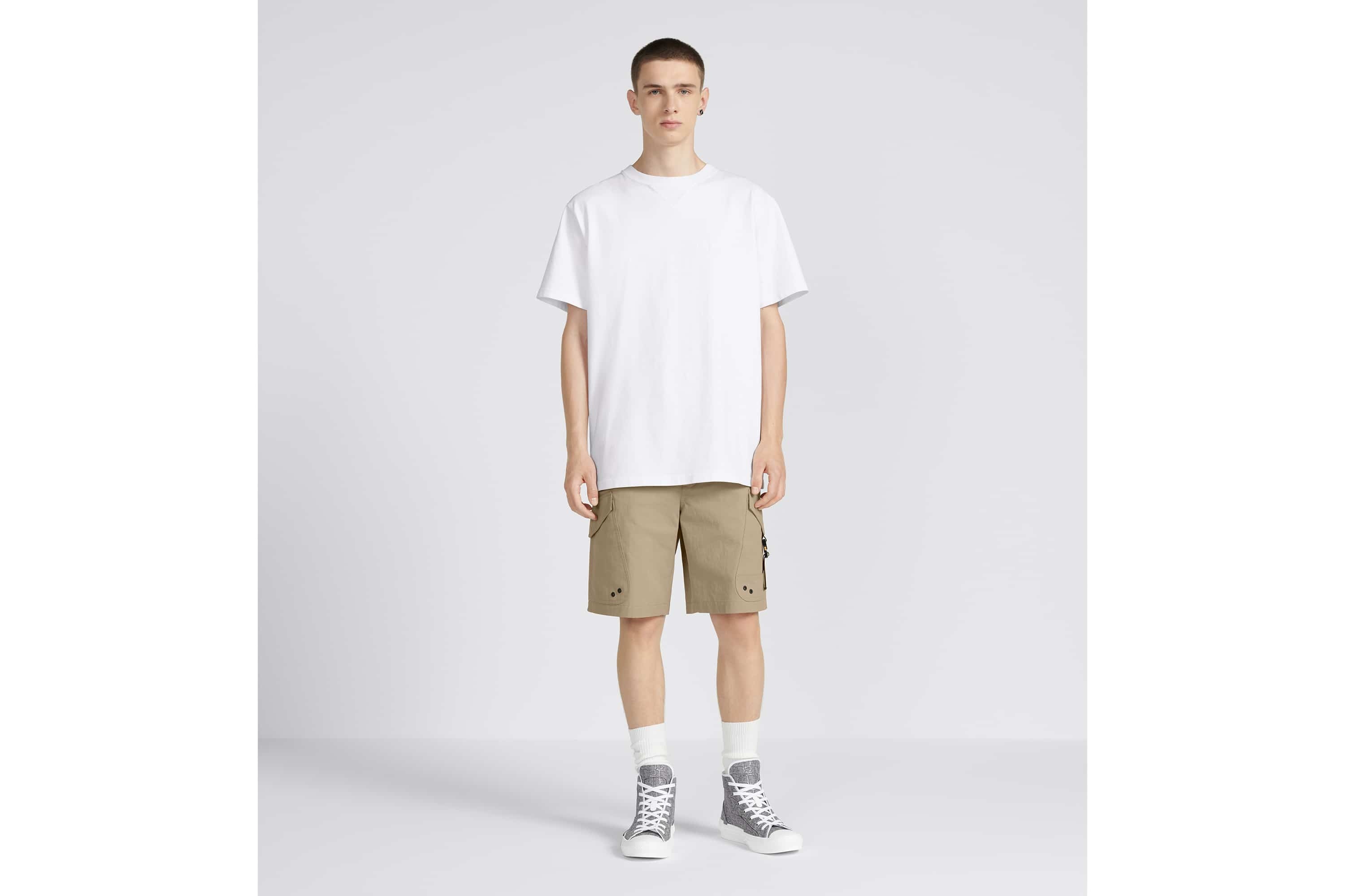 Dior Plain Knitted T-shirt In White