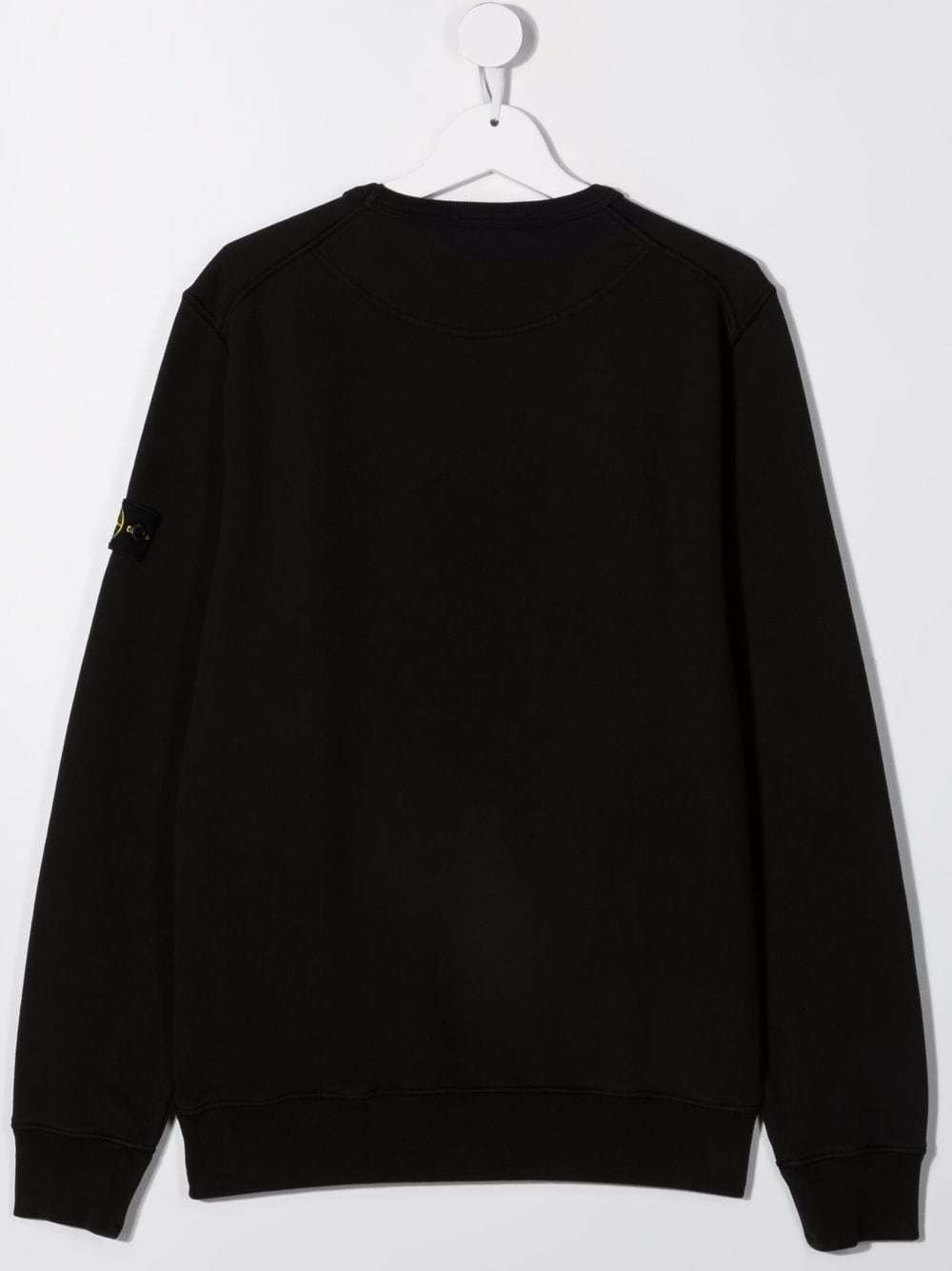 Stone Island Teen Logo-patch Crewneck Sweatshirt In Black