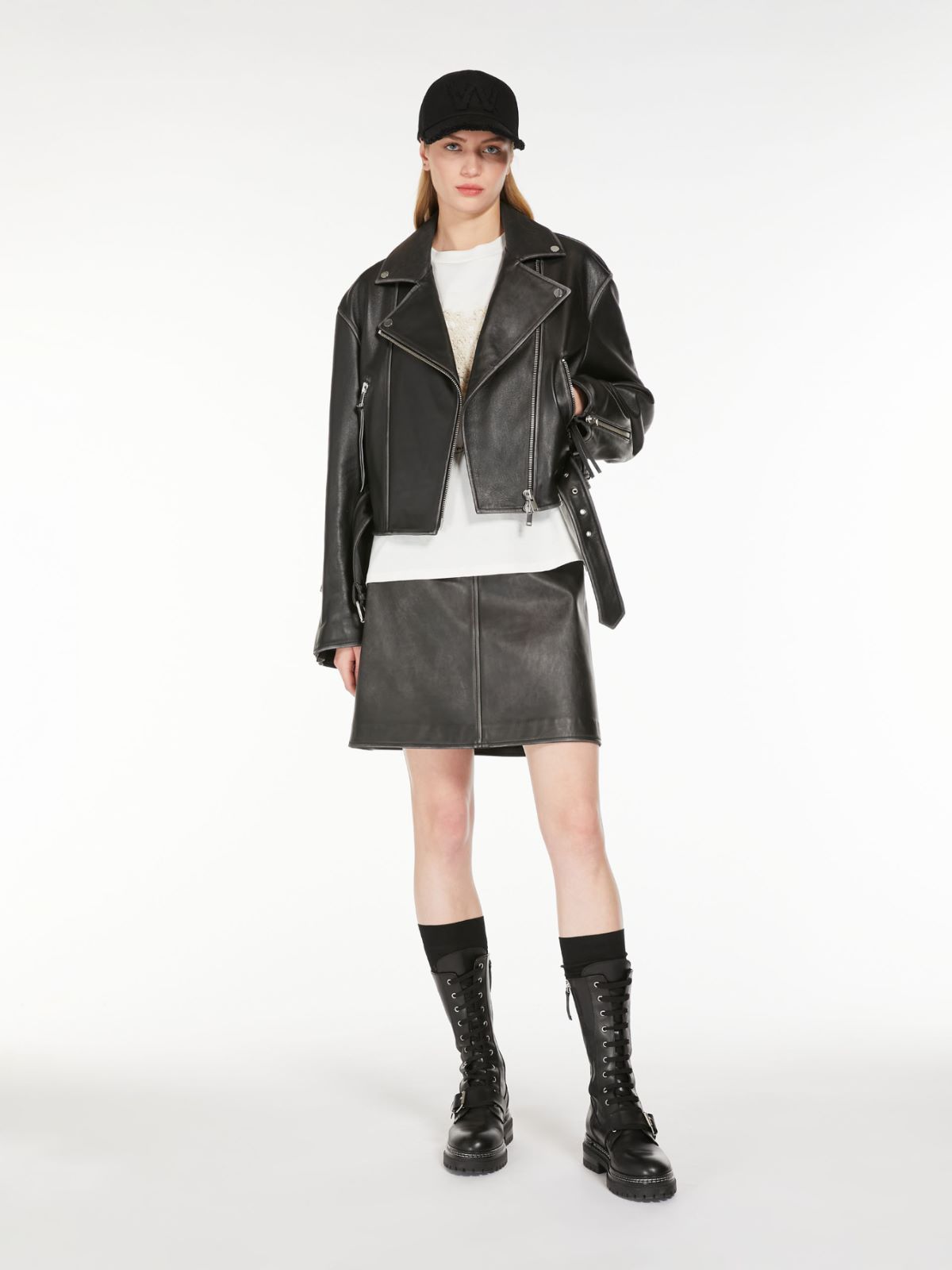 Shop Weekend Max Mara Zip Detailed Belted Jacket In Black