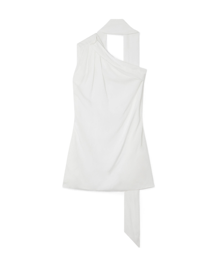 Shop Stella Mccartney One-shoulder Neck-strap Blouse In White