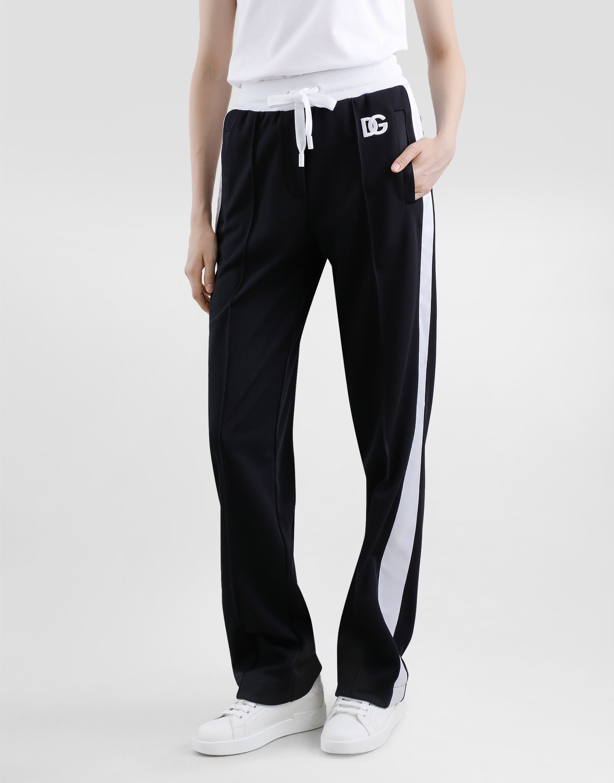 Dolce & Gabbana Logo-embroidered Track Pants In Black