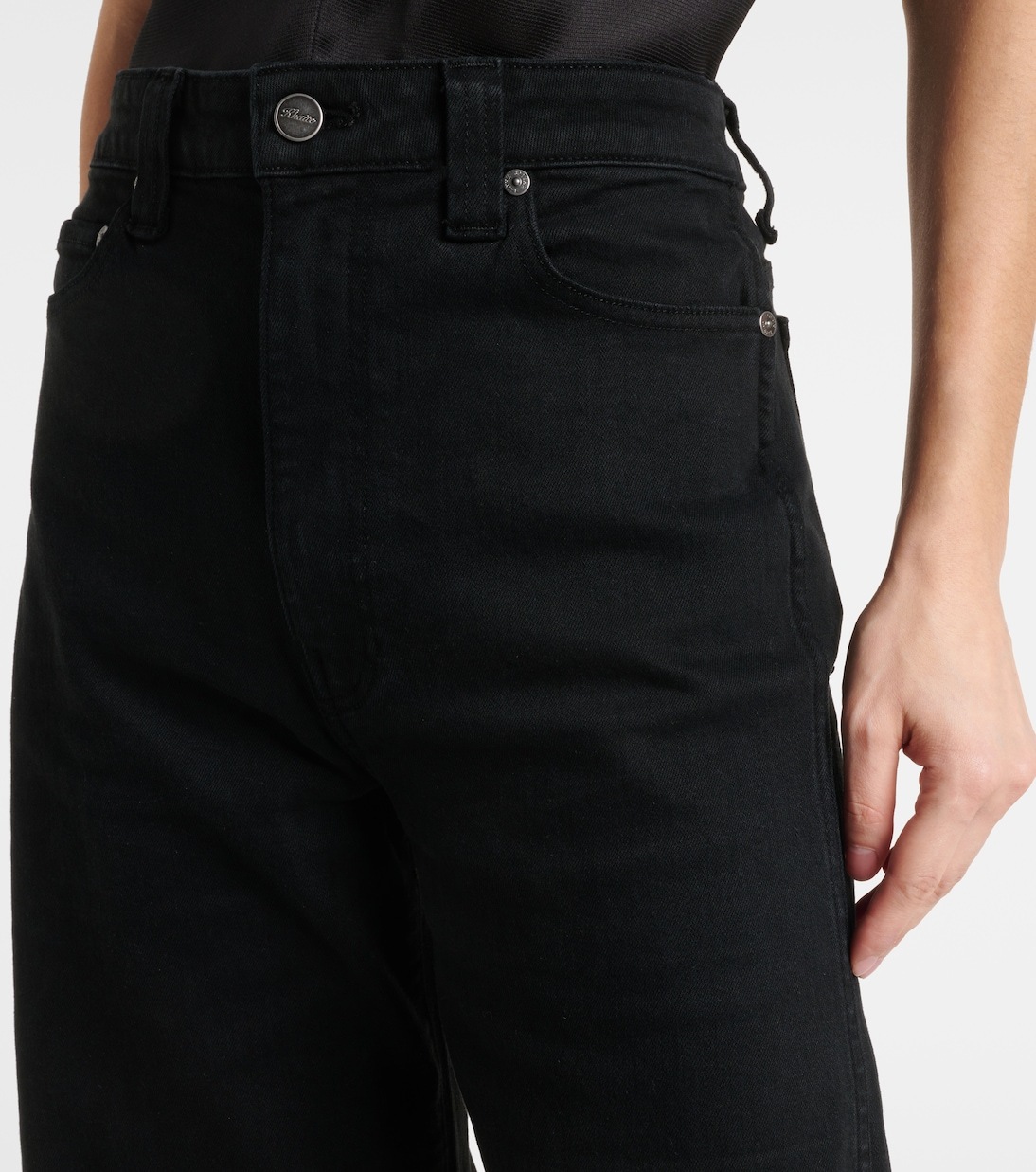 Khaite Dane High-rise Wide-leg Jeans In Black