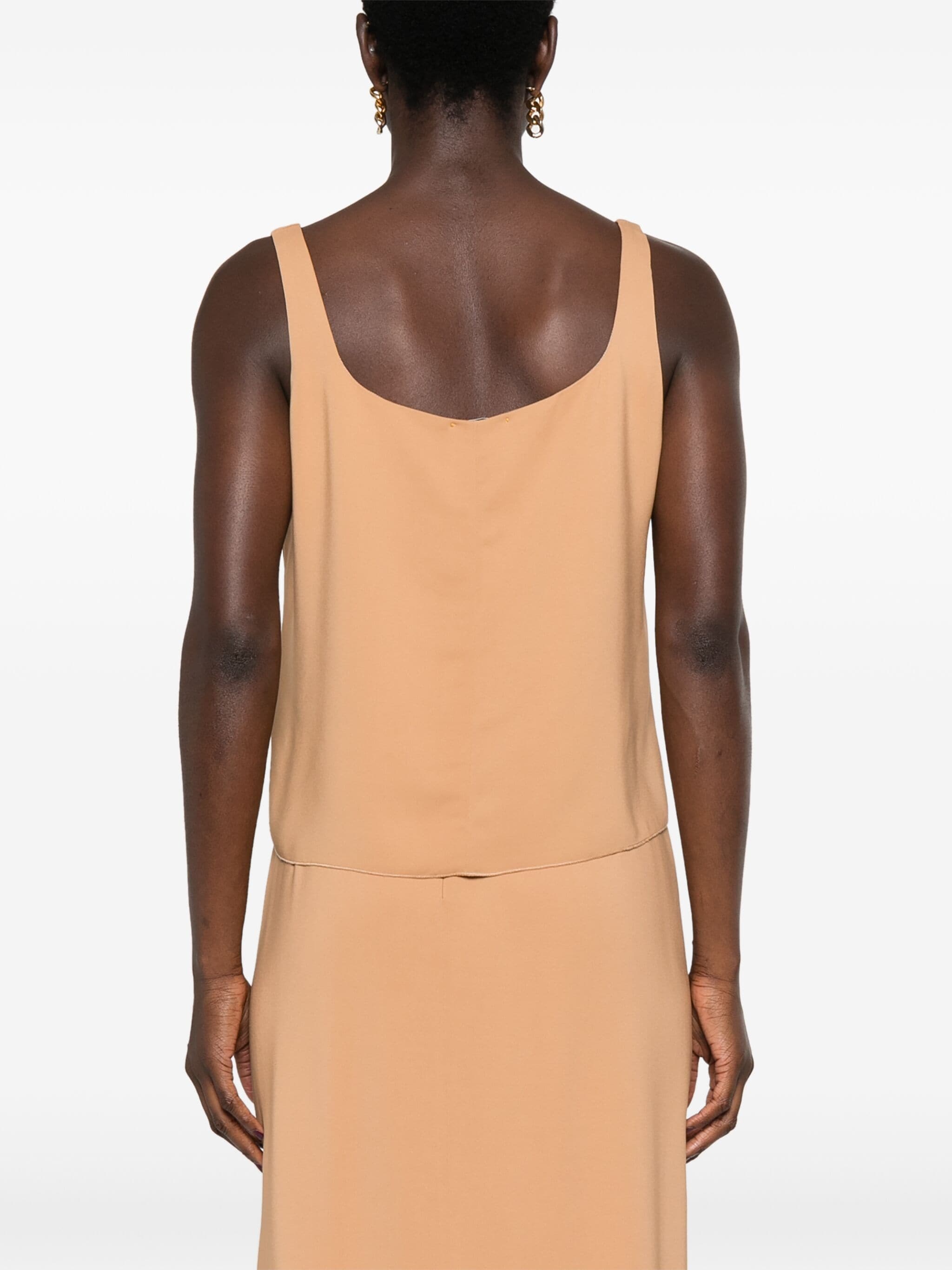 Shop Forte Forte Crepe Sleeveless Blouse In Nude