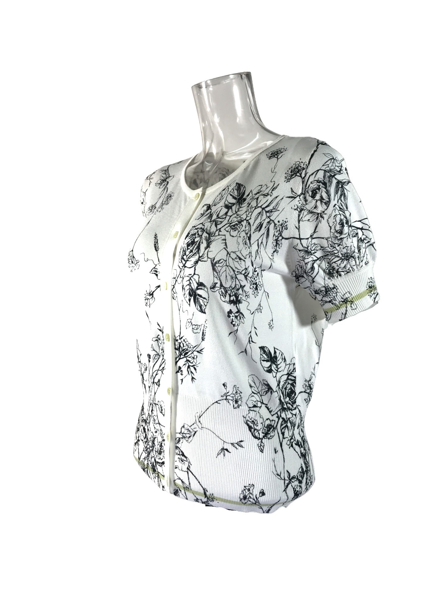 Max Mara Short-sleeved Knitted Cardigan In White