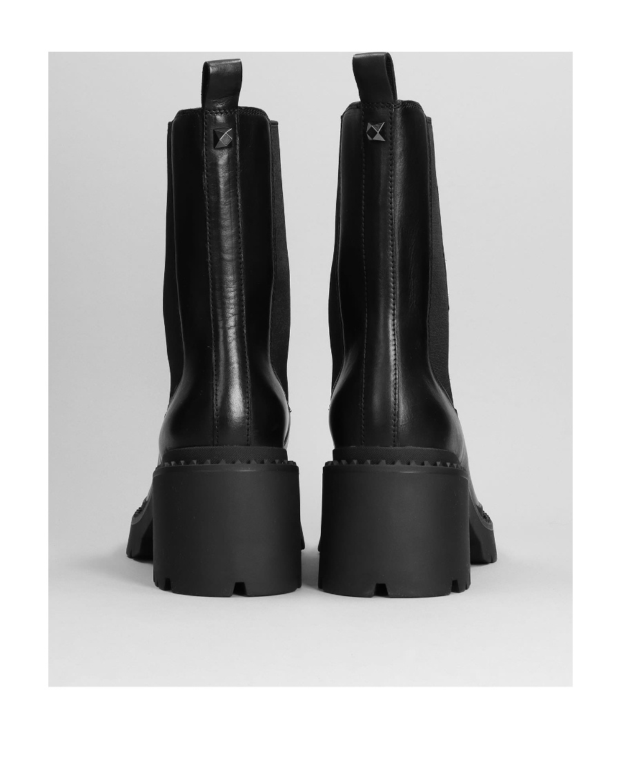 Ash Nico 75mm Leather Ankle Boots In Black