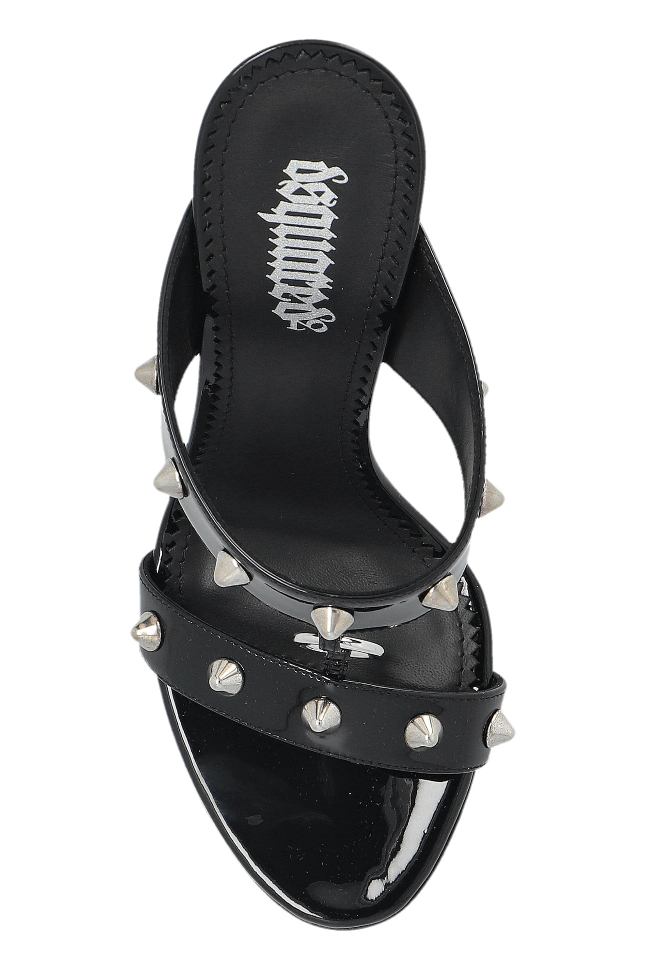 Dsquared2 100mm Gothic Patent Leather Mules In Black