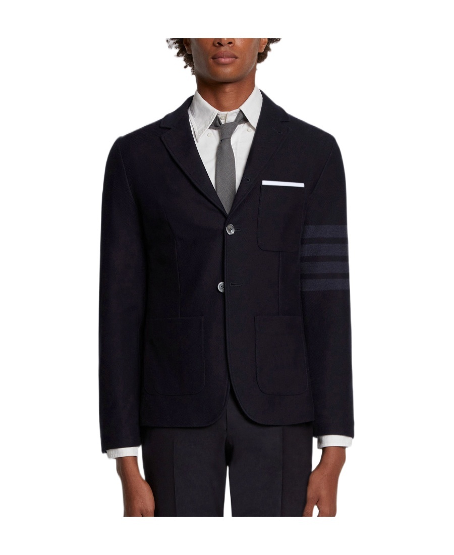 Thom Browne 4-bar Single-breasted Blazer In Black