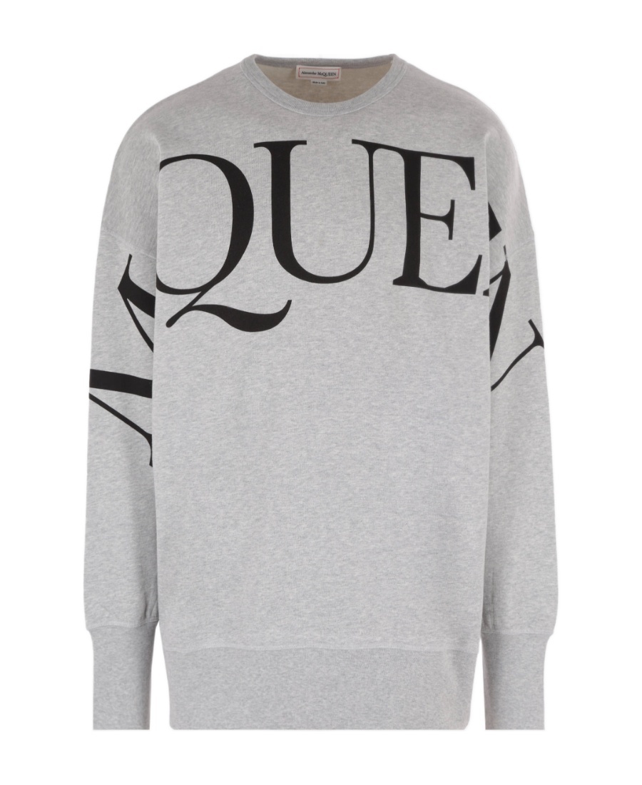 Alexander Mcqueen Logo-print Sweatshirt In Gray