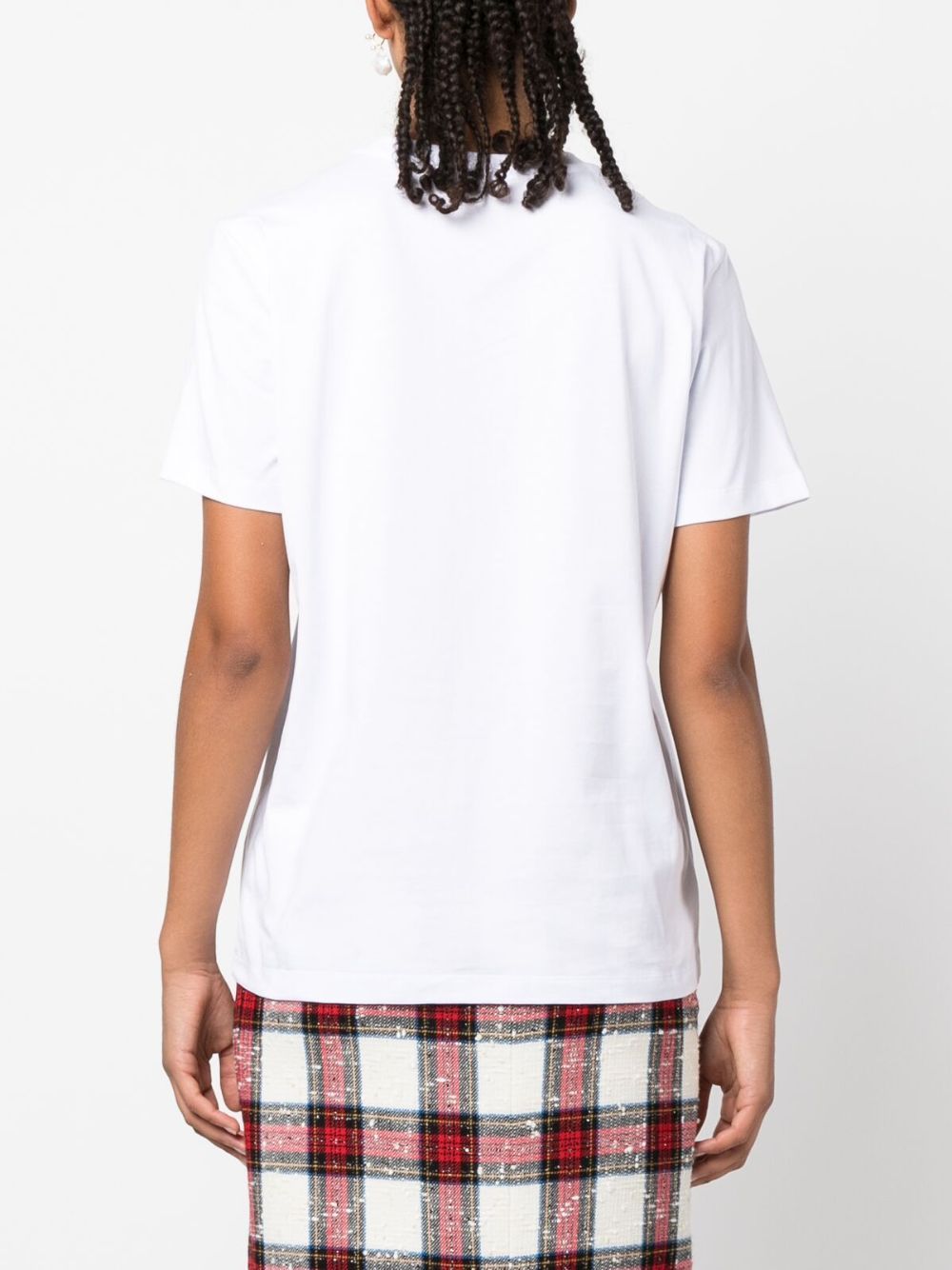 Msgm Logo-flocked Cotton T-shirt In White