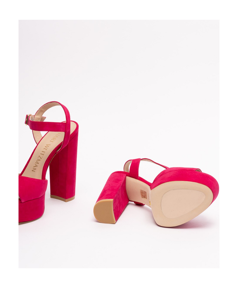 Stuart Weitzman 135mm Platform Suede Sandals In Red